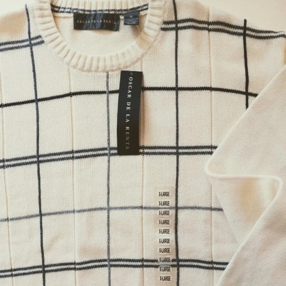 Vintage Oscar De La RENTA SWEATER MENS XL NWT 1990s